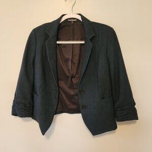 Blue herringbone blazer